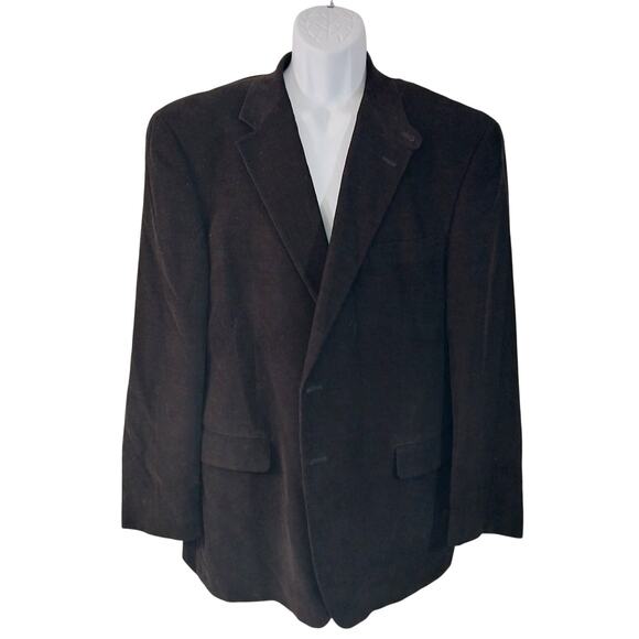 LAUREN BY RALPH LAUREN! LUXE BLACK FINE WALE CORDUROY ELBOW PATCH JACKET! SZ 46R - Picture 4 of 11